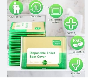 Grande remise Housse de siège de toilette jetable hygiénique pour salle de bain Pack de voyage Protection personnelle douce - Product Image 3