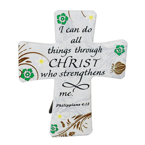 עתיק צלב קרמיקה דתי משובח סובלימציה שלט קיר קרמיקה דתית בעיצוב הבית - Product Image 2