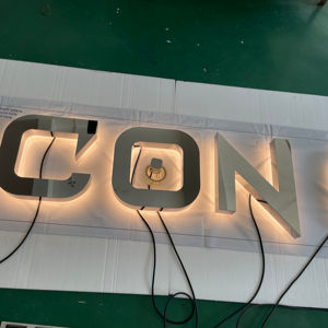 Venta al por mayor retroiluminación acrílico 3D palabra signo escaparate Decoración Luz LED al aire libre publicidad palabras personalizado LED signo - Product Image 2