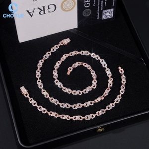 GRA Certificated Moissanite Solid 925 Sterling Silver Gold Plated Iced Out Unisex Hip Hop <b>Infinity</b> VVS Moissanite <b>Bracelet</b> - Product Image 4