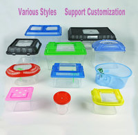 Fabriek Prijs Mini Draagbare Plastic Aquarium Aquarium Met Deksel Visteelt Doos Schildpad Reptiel Kleine Pp Aquarium