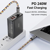 PD 240W Cable de carga rápida 2 en 1 Cordón de teléfono móvil universal Tipo C a USB C Cable Aleación de zinc Bloqueo Cuello Correa de teléfono para muñeca