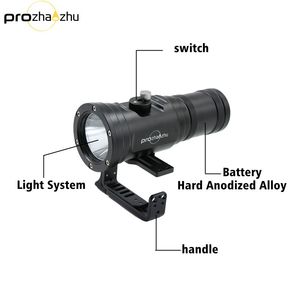 Siêu Sáng Sbt90 6000 Lumen Ip68 200M Có Thể Sạc Lại Chuyên Nghiệp Hợp Kim Nhôm Cầm Tay Đèn Lặn Cho Hang Động Xác Tàu Lặn - Product Image 5