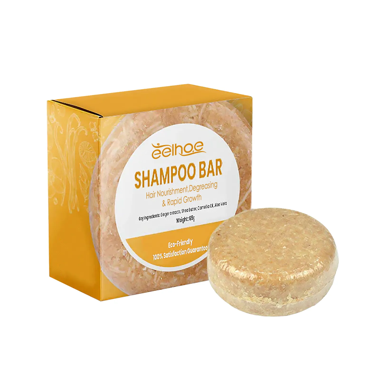 New Arrivals Handmade Organic Cruelty Free Natural Ginger Shampoo Soap Bar Hair Damaged Repair Black Hair Solid Shampoo Soap Bar
