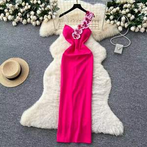 <span class=keywords><strong>Vestido</strong></span> de noche de un hombro con orquídea Phalaenopsis 3D <span class=keywords><strong>Vestido</strong></span> floral elegante Fiesta de graduación Invitado de boda - Product Image 5