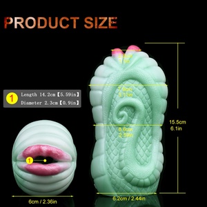 Masturbador Oral Green Snake, Copa de Masturbación Masculina, Inserto de Labios, Masajeador de Próstata, Vagina de Bolsillo, Juguetes Masturbadores al por Mayor - Product Image 3