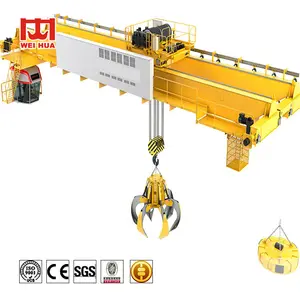 China Weihua Produce High Quality 5t 10t 16t Grab Double Girder Overhead Crane Warehouse Using Good Price