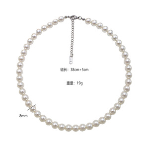 Custom Pearl Necklace AA Grade 10cm Extended Chain Everyday Wear - Product Image 4