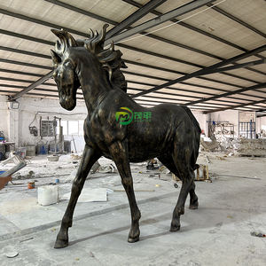 Scultura in metallo grande rame ottone salto in arabia scultura di cavallo Custom Home Garden Art a grandezza naturale - Product Image 3