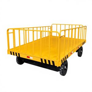 Atölye ağır taşıma arabası malzeme taşıma için dört tekerlekli direksiyon dorse transferi lojistik platformu çekme römork - Product Image 3