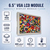 Écran LCD TFT AUO G065VN01 6,5 pouces 640x480 VGA LVDS 800cd/m2 de qualité industrielle -30~80°C pour moniteur de machine HMI