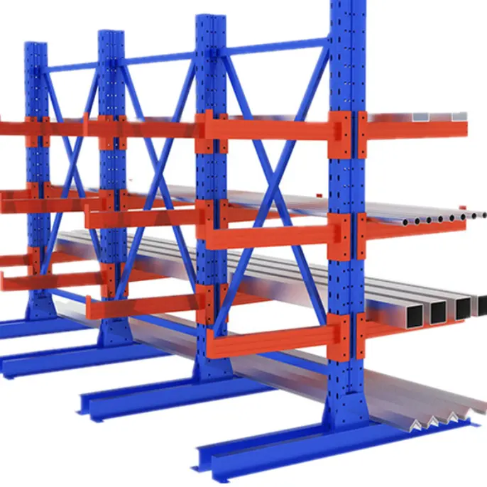 Aluminum Pipes Storage Cantilever rack 1 ton per arm single side cantilever shelf double side cantilever rack customized