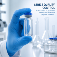 Flacons en verre de 3 ml transparents, emballés individuellement dans un emballage stérile, ouverture supérieure, stérilisation ETO pour usage pharmaceutique