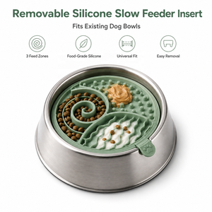 Silicone Slow Feeder <b>Dog</b> <b>Bowl</b> Insert with Suction Cups 3 Zone Lick <b>Mat</b> Anti Choking Pet Feeding Insert Custom Logo - Product Image 5