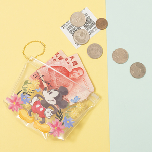 กระเป๋าใส่เหรียญพิมพ์ลายการ์ตูนมีซิปกระเป๋าเก็บของทรงสี่เหลี่ยมคางหมูใสแบบเรียบง่าย - Product Image 3