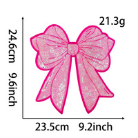 En gros, patchs thermocollants en forme de nœud pour le sport (football, baseball), avec motifs 'Big Game' et 'Gay Ball', et patchs nœud en sequins roses pour vêtements universitaires féminins