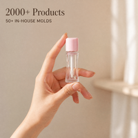 Tube de brillant à lèvres de luxe rond blanc rose vide 5ml avec bouchon à vis en plastique et base transparente – Contenant cosmétique en gros pour brillant à lèvres