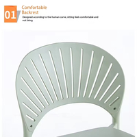 Tabouret de bar moderne en plastique PP empilable avec dossier pour comptoir de cuisine