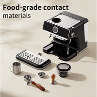 Cafetera Espresso Semiautomática con Molinillo de Granos Integrado, Interfaz en Español y Francés, para Auto y Autocaravana