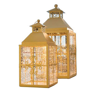 LED con motivo motivo lanterna 3D in stile arabico in PVC decorazione di nozze IP65 per matrimoni natalizi Eid Mubarak Ramadan - Product Image 1