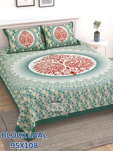 Juego de edredón de algodón con 2 fundas de almohada – Colcha con estampado tradicional de pavo real, juego de ropa de cama de algodón suave y ligero para dormitorio - Product Image 2