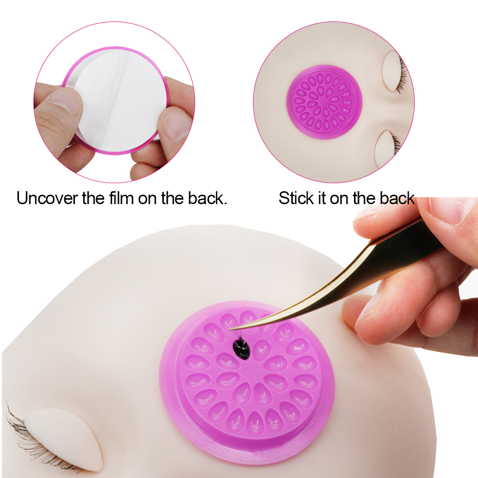 Легкая накладка на клейкие ресницы в форме цветка Маленькая подставка для клея прозрачные цветные Многослойные канавки