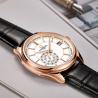 Montre de sport de luxe pour homme CARNIVAL avec logo personnalisé OEM/ODM, mouvement automatique, boîtier en acier inoxydable, bracelet en cuir de vache
