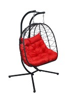 Luxe extérieur balcon cour meubles patio balançoire rotin osier Durable pliant Portable Double oeuf chaise avec support en métal