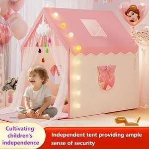 Ventes chaudes, tente de jeu de château de princesse rose adorable, jeu d'intérieur avec fenêtre en maille ventilée, fabriquée en polyester durable - Product Image 3