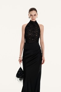 Nouvelle Collection Jupes Femme Élégantes Taille Haute Froncée Coupe Droite Mison Satin Longues Jupes pour Femme Blanc - Product Image 4