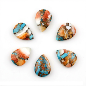 Cuarzo Turquesa de Concha de Ostra Espinosa de Mohave Natural, Liso, de 13x18 mm, en Forma de Briolette, Calibrado, para la Elaboración de Joyas - Product Image 1