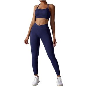 Ensemble de yoga, soutien-gorge de sport pour femmes, écologique, noir, doux comme du beurre, avec poches, leggings en laine <span class=keywords><strong>mérinos</strong></span>, ensemble de leggings qui remonte les fesses - Product Image 2