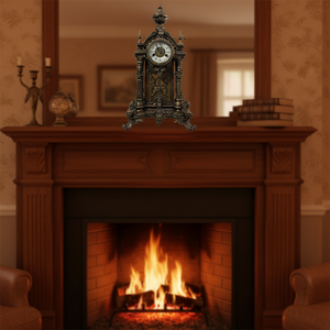 Horloge de table/pendule de style antique européen, réveil baroque/victorien, à mécanisme à goupilles, livraison en 15 jours - Product Image 4