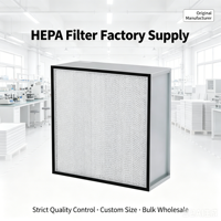 Filtre à air en boîte HEPA ULPA personnalisé Jinbaili H13 H14 en fibre de verre, efficacité 99,95 %, pour hotte à flux laminaire, systèmes CVC industriels