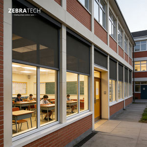 Persianas Enrollables Motorizadas con Filtro de Luz Impermeables con Riel con Cremallera Incorporado Horizontal con Certificación CE para Uso en Patios - Product Image 1