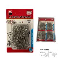 Clips Metálicos Plateados de 28mm, 100 Unidades, Alta Calidad para Uso en Oficina