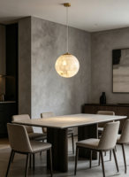 Luminaire suspendu en pierre LED de haute qualité, design haut de gamme, petit globe en albâtre fait main, finition dorée, décoration pour restaurant et bar
