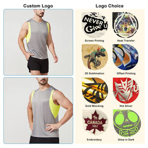 Débardeur de sport pour homme de qualité supérieure, respirant, à séchage rapide, en polyester uni, sans manches, veste athlétique pour la course à pied et l'entraînement - Product Image 4