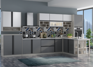 Armoire de cuisine moderne de haute qualité sur mesure avec contreplaqué et panneaux de particules, écologique et résistante à l'eau - Product Image 2