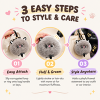 Porte-clés en peluche chat OEM ODM, vente en gros directe usine, chaton à grands yeux en fausse fourrure douce, breloque de sac pompon en vrac pour détaillants mondiaux