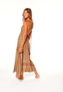 OEM personnalisé vente en gros 2024 femmes été solide impression parole longueur robe conception à la main manches courtes décontracté plage fête naturel - Product Image 6