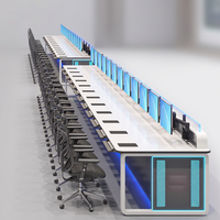 Console de contrôle pour centre de surveillance, poste d'opérateur CCTV, table de poste de travail, panneau de conception, exemple de mobilier du fabricant