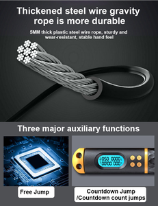 Corde à sauter numérique intelligente sans fil réglable pour fitness à domicile, entraînement des jambes, comptage des calories et minuterie intégrée - Product Image 5