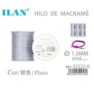 Filo per Macramè Ilan 1,5 mm 60 m in Poliestere Colore Argento - Product Image 3