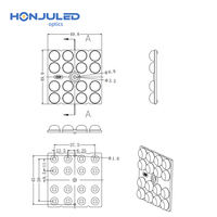 HONJU PC Fournisseur de lentilles LED extérieures moulées par injection sur mesure, indice de protection IP65, angle de faisceau de 45 degrés, garantie de 2 ans pour projecteur LED