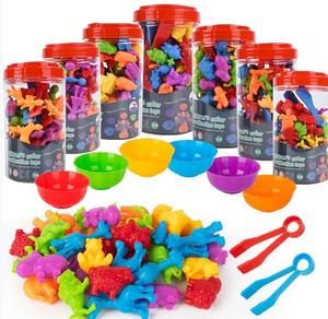 Activités d'apprentissage préscolaire, jouets éducatifs sensoriels pour la maternelle, jouets de motricité fine, jouets de comptage, dinosaures, jouets Montessori - Product Image 1