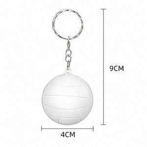 <b>Custom</b> White PVC Volleyball <b>Keychains</b> with Silk Screen Printing-Portable Party Favors & School Carnival Gift Fillers - Product Image 2