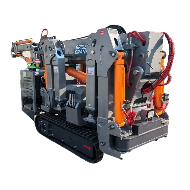 CE Certified Diesel Mini Spider Crane 1Ton 3Ton 5Ton Rubber Crawler Compact Lifting 9.2M Max Height
