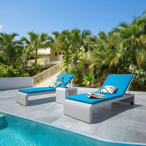 Chaise longue de <span class=keywords><strong>jardin</strong></span> en bois, mobilier d'extérieur en rotin, lit de soleil pour piscine, chaises longues en teck pour l'extérieur, lit de repos pour patio - Product Image 3