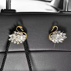 Swan <b>Car</b> Seat Back <b>Hooks</b> Crystal Decor Storage Organizer For Rear Seat Headrest - Product Image 3